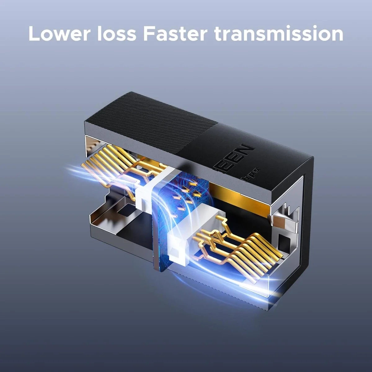 موصل إيثرنت RJ45 بسرعة 10Gbps من Ugreen مع دعم PoE، أسود - Thumbnail 6