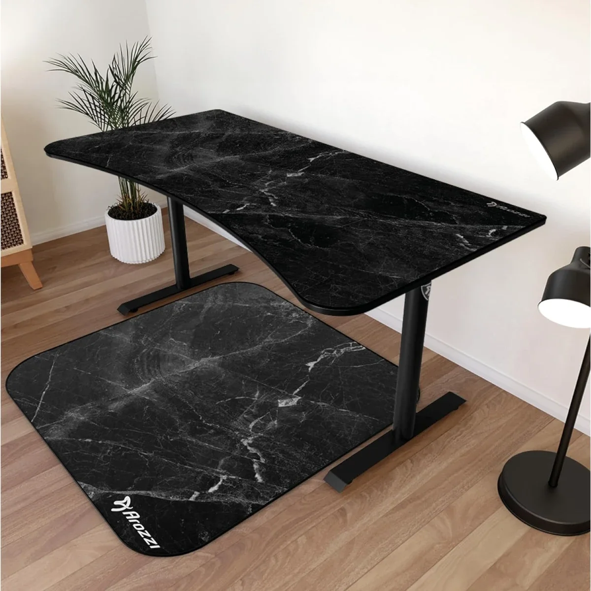 مفرش أرضية Arozzi Zona Quattro من الألياف الدقيقة لكرسي الألعاب للسجاد - Black Marble - Thumbnail 7