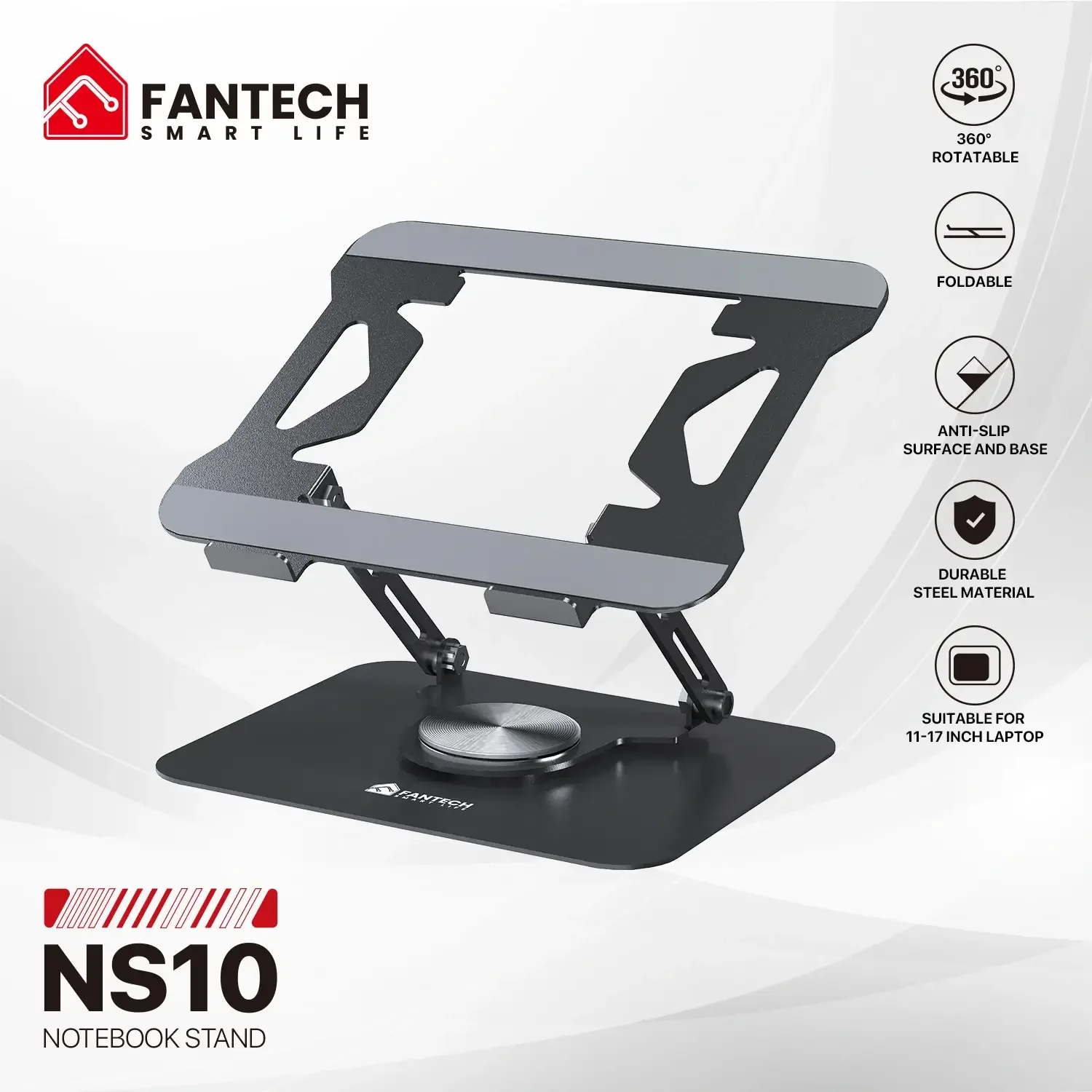 Fantech NS10 Steel Laptop Stand for Up to 17-Inch Laptops - Image 3