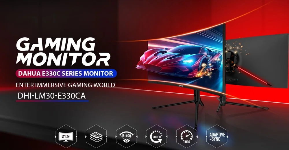 Dahua LM30-E330CW 30-Inch Curved Gaming Monitor, WFHD VA, 200Hz, 1ms, White - Thumbnail 8