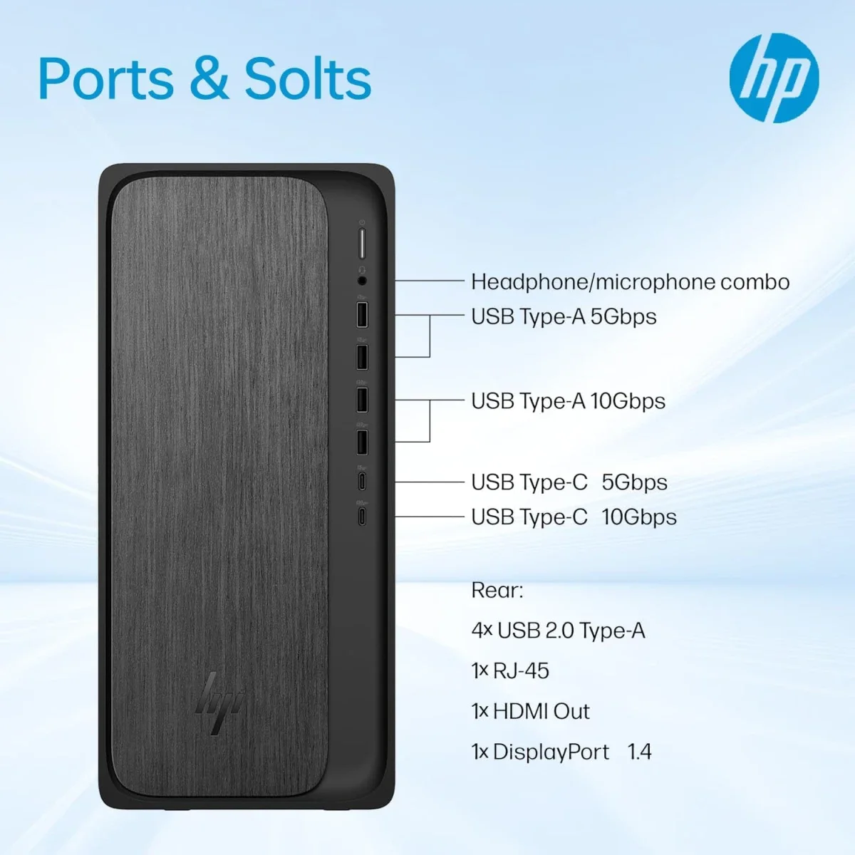 HP OmniDesk M02-0234m Gaming Desktop PC AMD Ryzen 7 8700G 16GB RAM 1TB SSD AMD Radeon 780M Black - Image 6