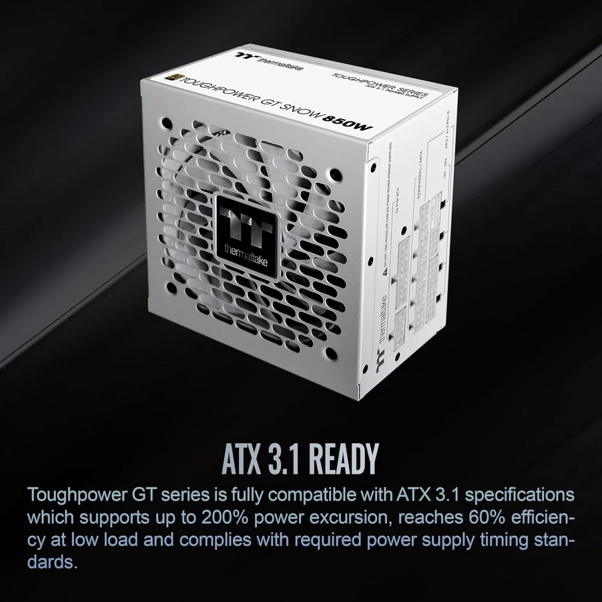 Thermaltake Toughpower GT 850W ATX 3.1 80 Plus Gold Fully Modular Power Supply White - Thumbnail 3