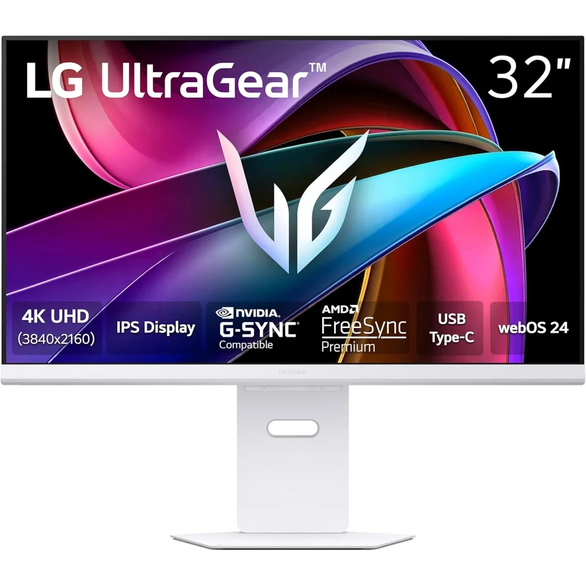 شاشة ألعاب LG 32G810SA-W UltraGear 32 إنش 4K UHD IPS بتردد 144 هرتز وزمن استجابة 1 مللي ثانية، أبيض