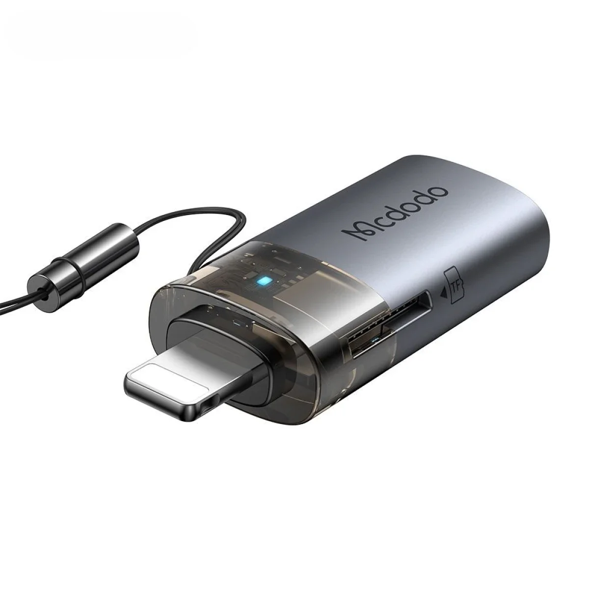 محول Mcdodo OT-7850 USB إلى Lightning OTG مع قارئ بطاقات microSD - Thumbnail 2