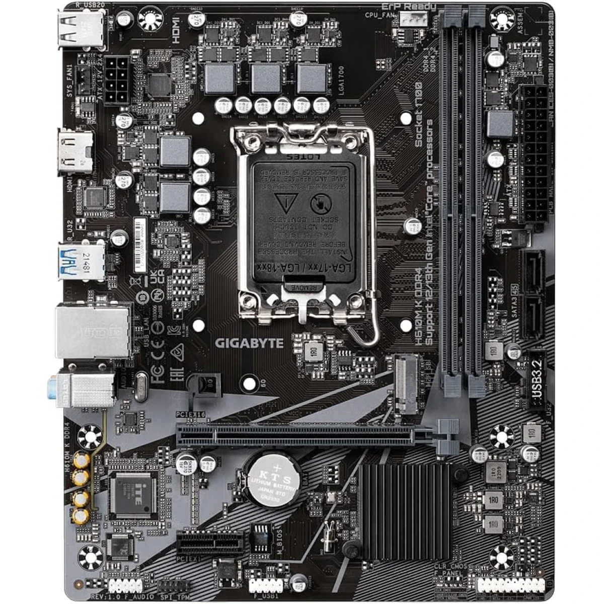 لوحة أم GIGABYTE H610M K DDR4 بحجم Micro-ATX ومقبس LGA 1700 - Thumbnail 2
