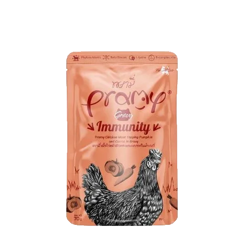 طعام رطب للقطط Pramy للعناية بالبشرة والفرو بالتونة والروبيان 70 غرام - Image 6
