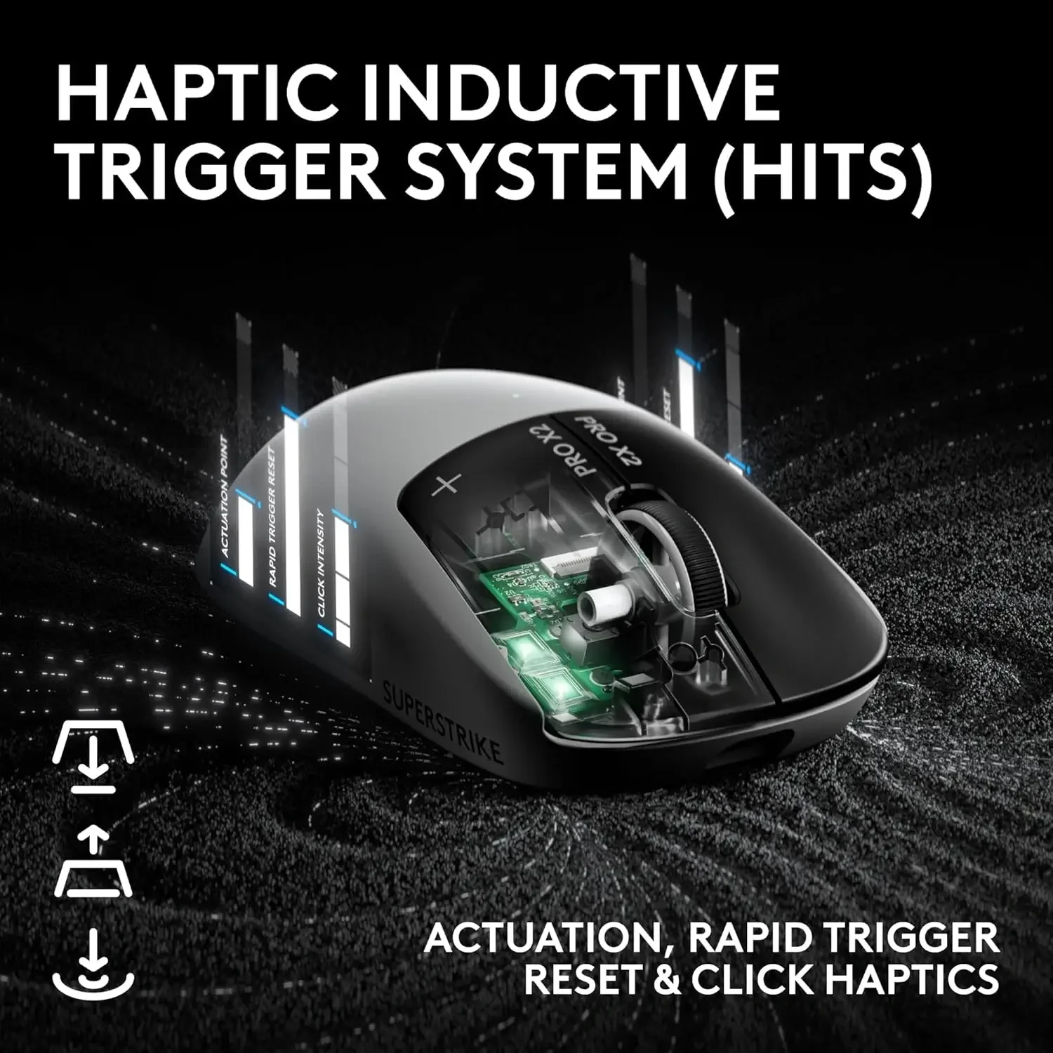 Logitech PRO X2 SUPERSTRIKE LIGHTSPEED Wireless Magnetic Gaming Mouse - Image 6