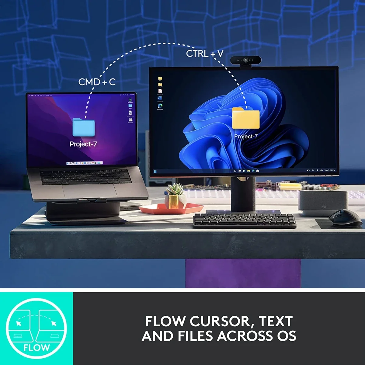 ماوس لاسلكي Logitech MX Master 3S for Mac بدقة 8000 DPI، رمادي فاتح - Thumbnail 6
