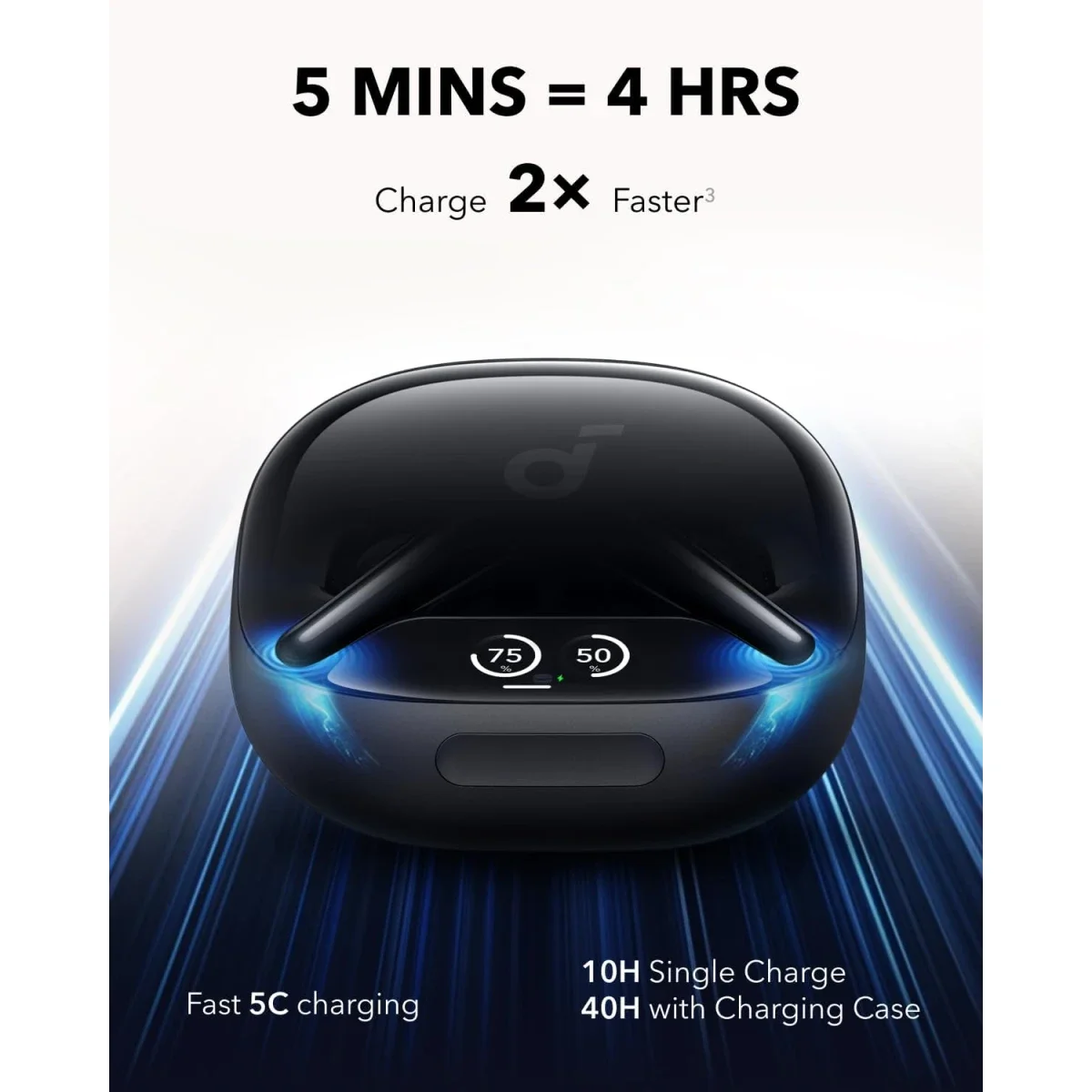 سماعات أذن لاسلكية Anker Soundcore Liberty 4 Pro بعزل الضوضاء - أسود - Thumbnail 2