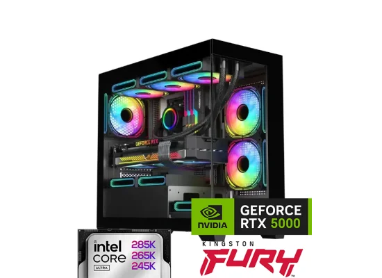 GTS Ultra 5 Gaming Desktop – Intel Core Ultra 5 250K PLUS 5.3GHz Turbo, 18 Cores, NVIDIA GeForce RTX 5070 Ti 16GB GDDR7, 32GB DDR5 6000MHz, 1TB NV3 6000MB/s, 360mm AIO Liquid Cooling – Ultra Lake - Image 2