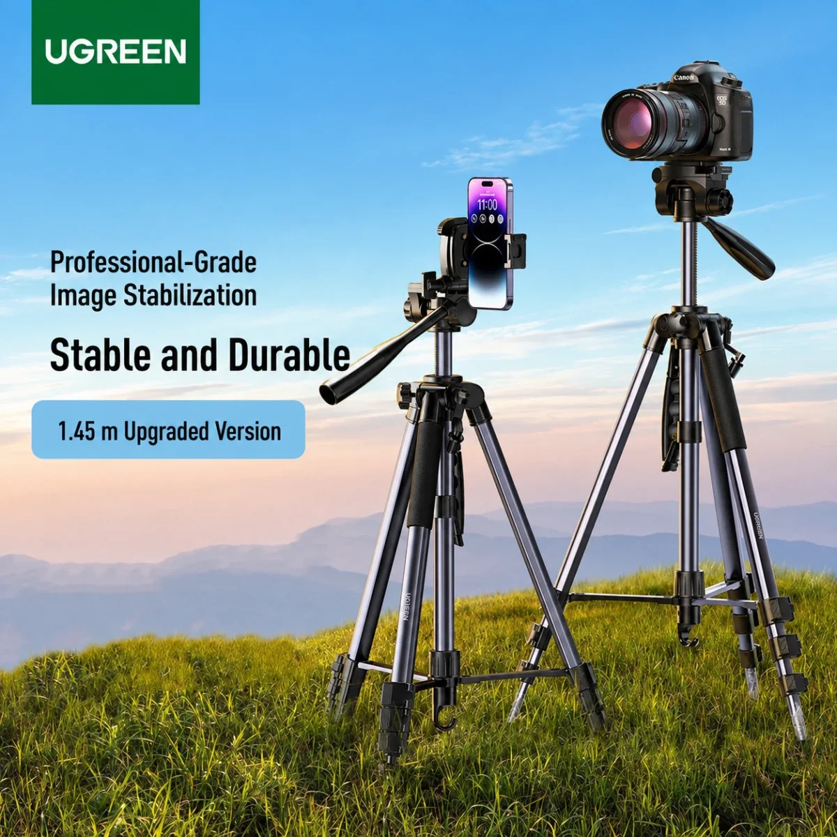 Ugreen LP661 Multifunction Professional Floor Tripod Stand 1.45 m - Image 6