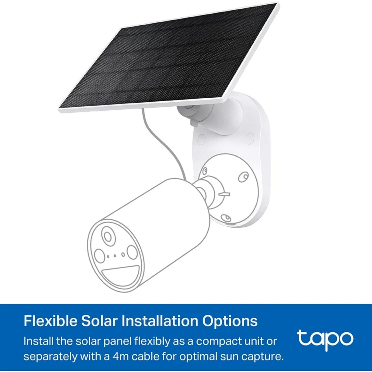 لوح شمسي TP-LINK Tapo A201 لكاميرات Tapo المزودة ببطارية مع كابل 4 متر، 2.5 واط، IP65 - Image 3