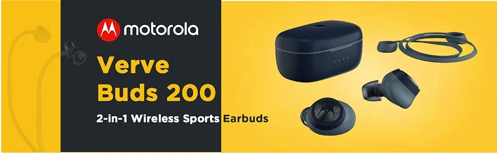 Motorola VerveBuds 200 Wireless Bluetooth Sport Earbuds, Blue - Thumbnail 7