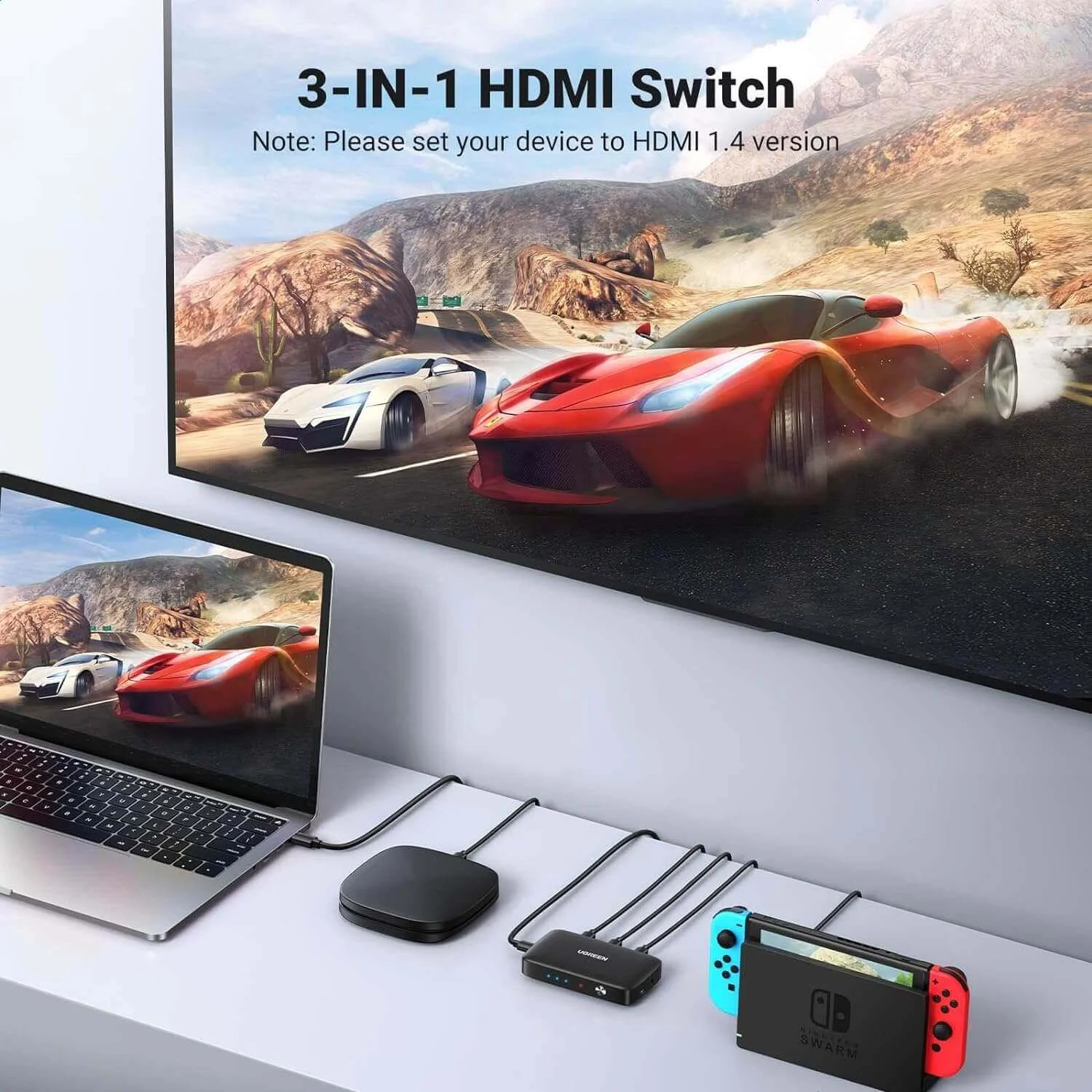 مبدل HDMI Ugreen 80125 3 في 1 بدقة 4K - Image 5