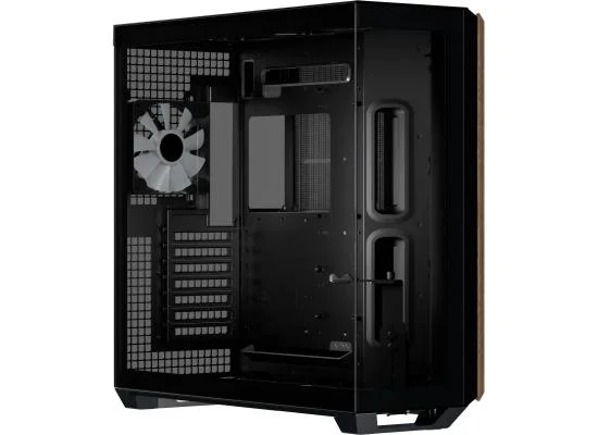 APNX V1 Black/Wood ATX Mid-Tower Panoramic Tempered Glass Gaming Case with 4 ARGB Fans - Image 5