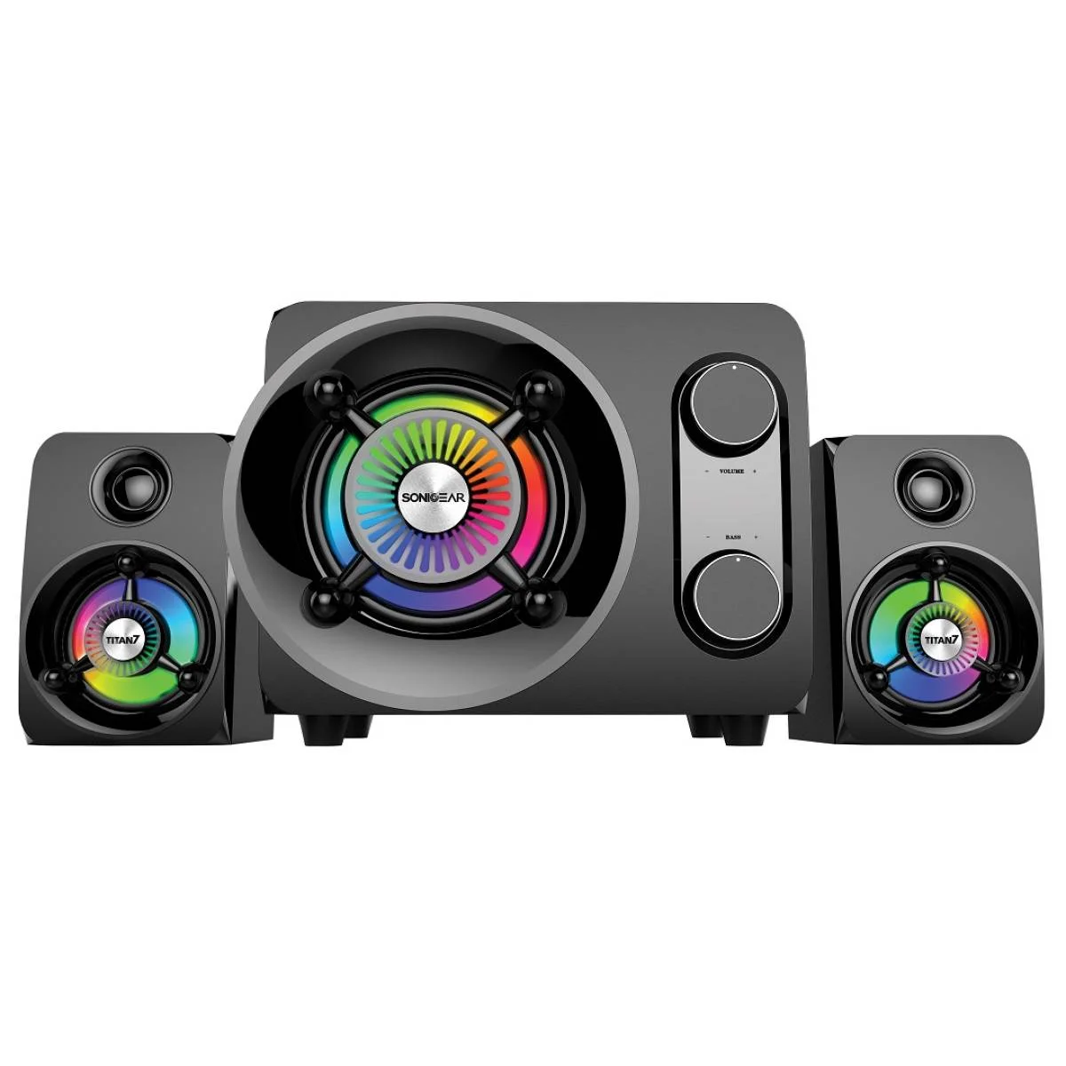 سماعات كمبيوتر SonicGear Titan7 PRO 2.1 بلوتوث وUSB وFM وإضاءة LED 50 واط - Image 3
