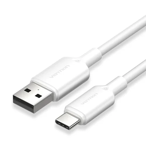 كيبل Vention USB 2.0 من USB-A ذكر إلى USB-C ذكر، 3A، 1.5 متر، أبيض