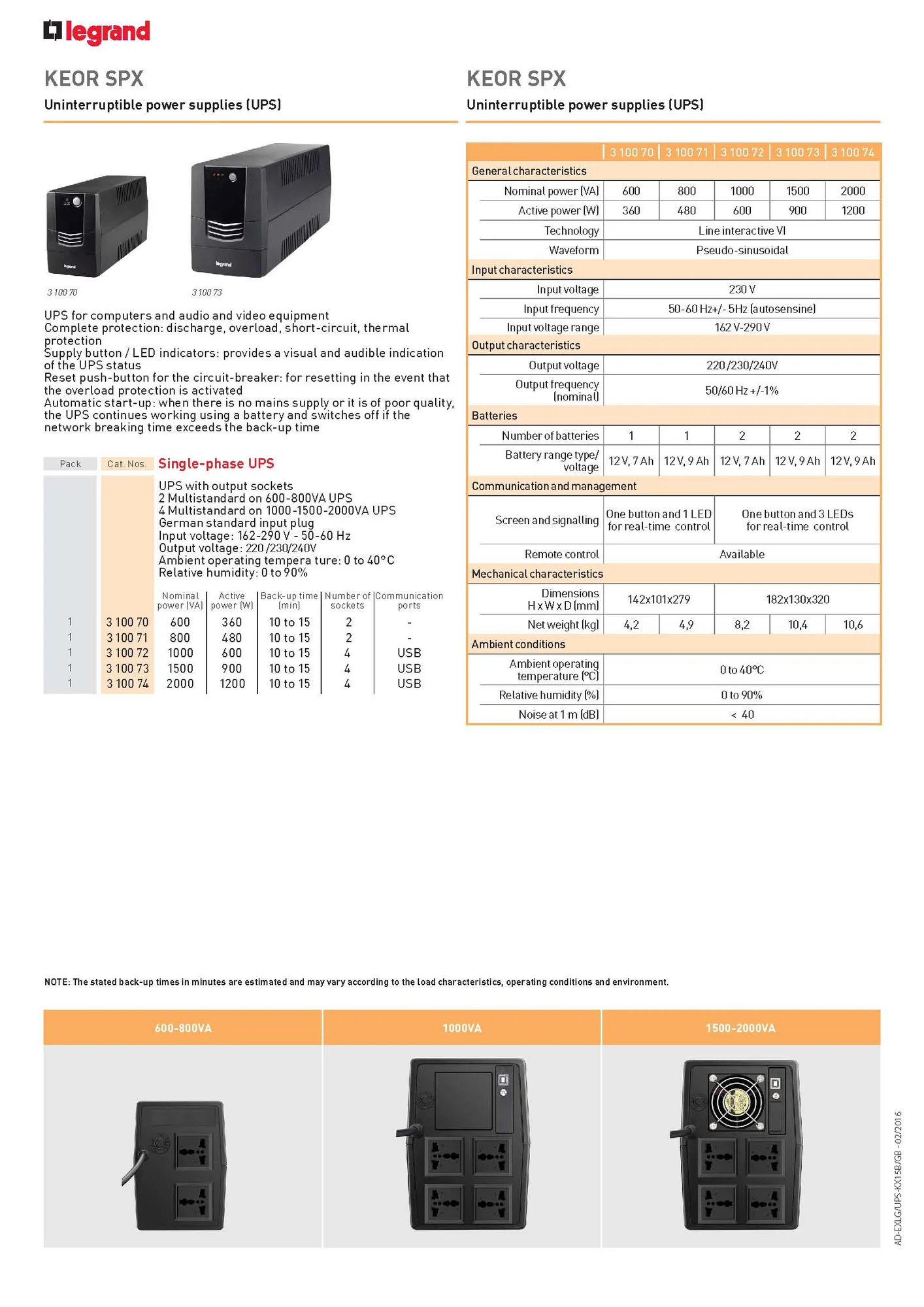 وحدة UPS Legrand Keor SPX بقدرة 2000 فولت أمبير و1200 واط تفاعلية خطيًا - Thumbnail 4