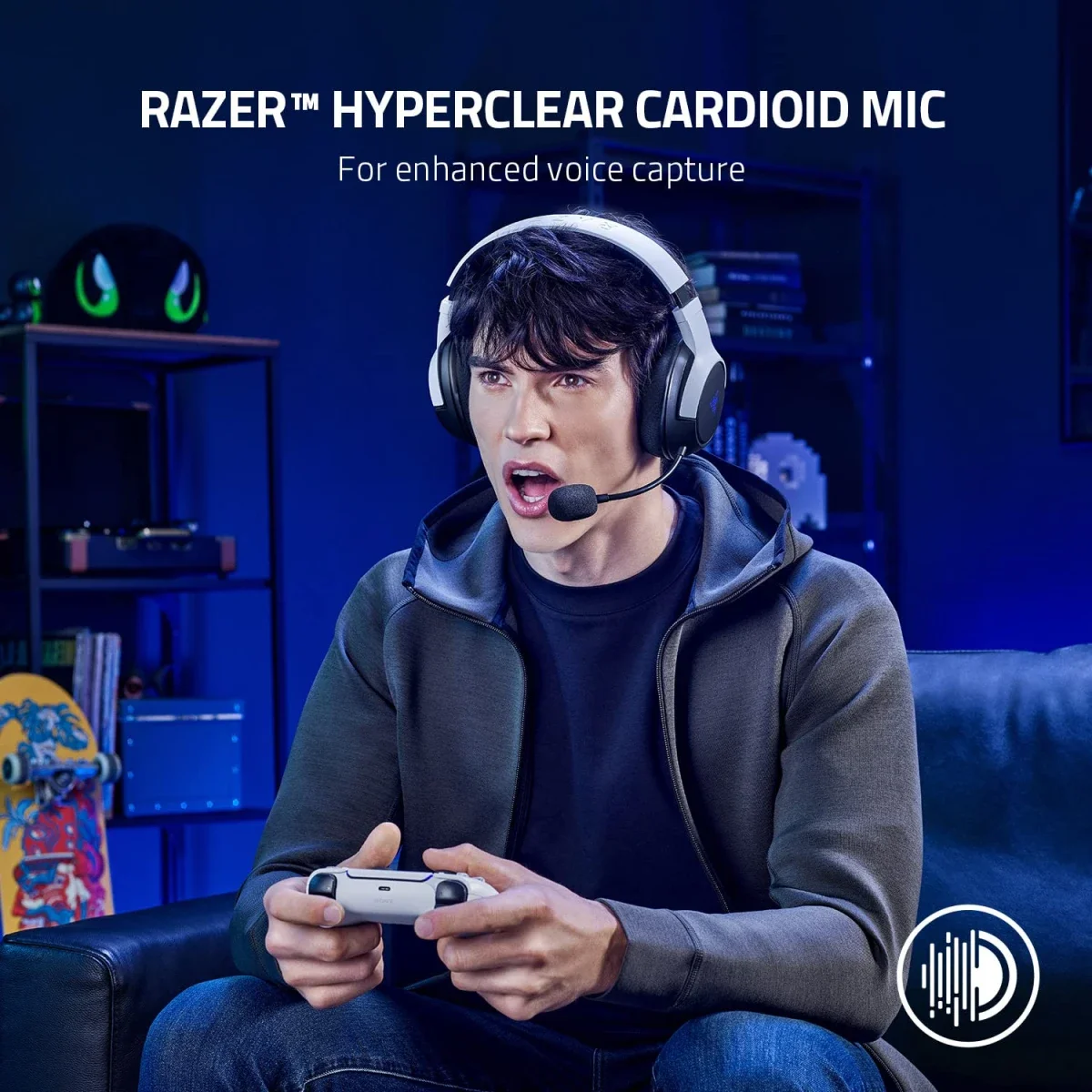 سماعة ألعاب Razer Kaira Dual Wireless لاسلكية لجهاز PS5 والجوال مع ميكروفون HyperClear Cardioid - Thumbnail 2