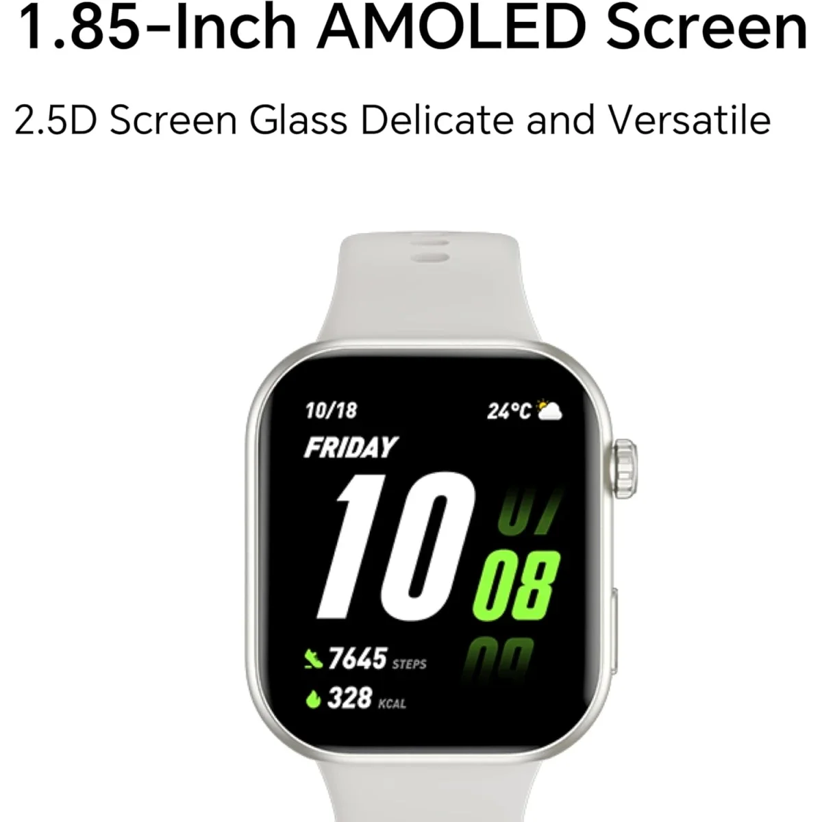 HONOR Choice Watch 2i Smartwatch with 1.85-Inch AMOLED Display, Bluetooth Calling, White - Thumbnail 4