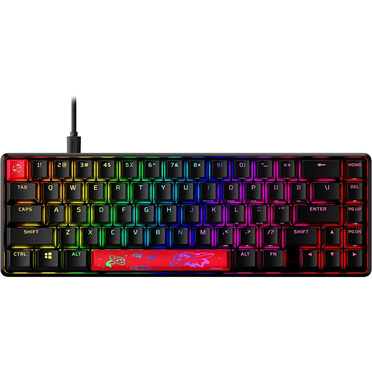 كيبورد ألعاب HyperX Alloy Origins 65 ميكانيكي بمفاتيح حمراء خطية وإضاءة RGB - Thumbnail 6