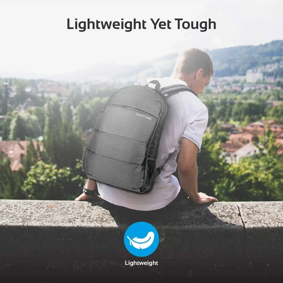 Promate Alpha-BP Travel Backpack for Laptops Up to 15.6 Inch Water-Resistant Anti-Theft - Image 2