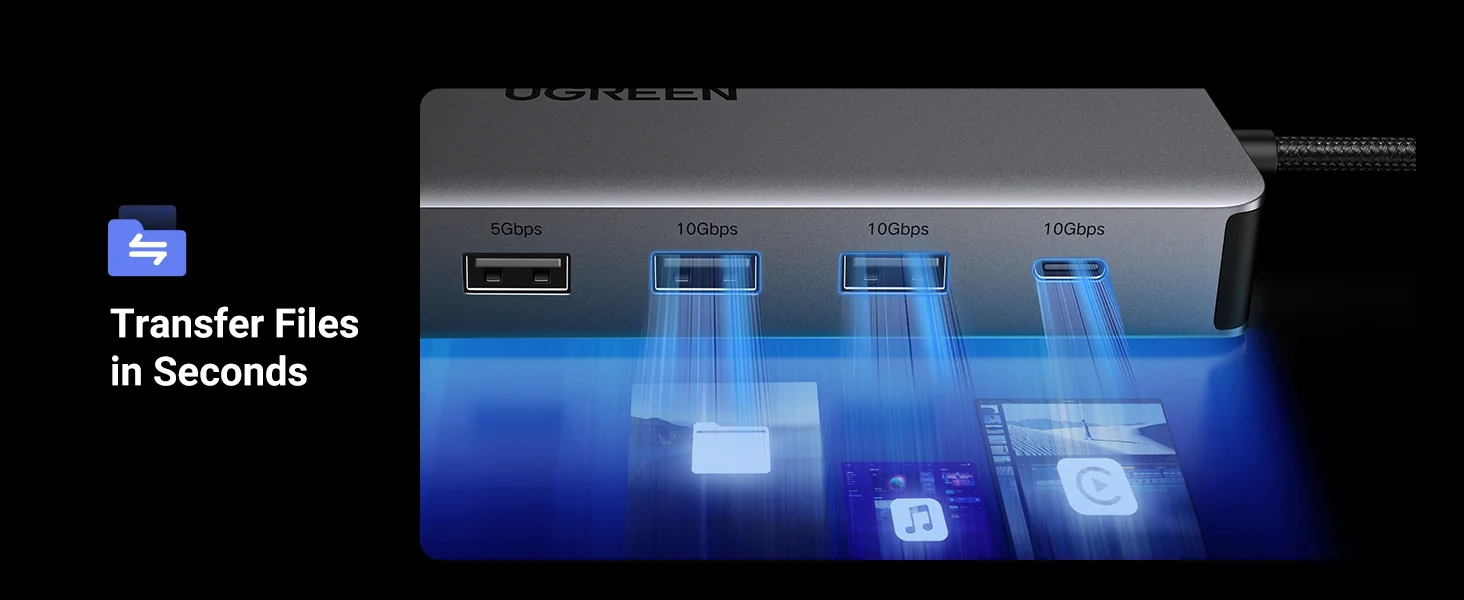 محطة إرساء لابتوب Ugreen USB-C 13 في 1 مع عرض ثلاثي 4K - Image 15