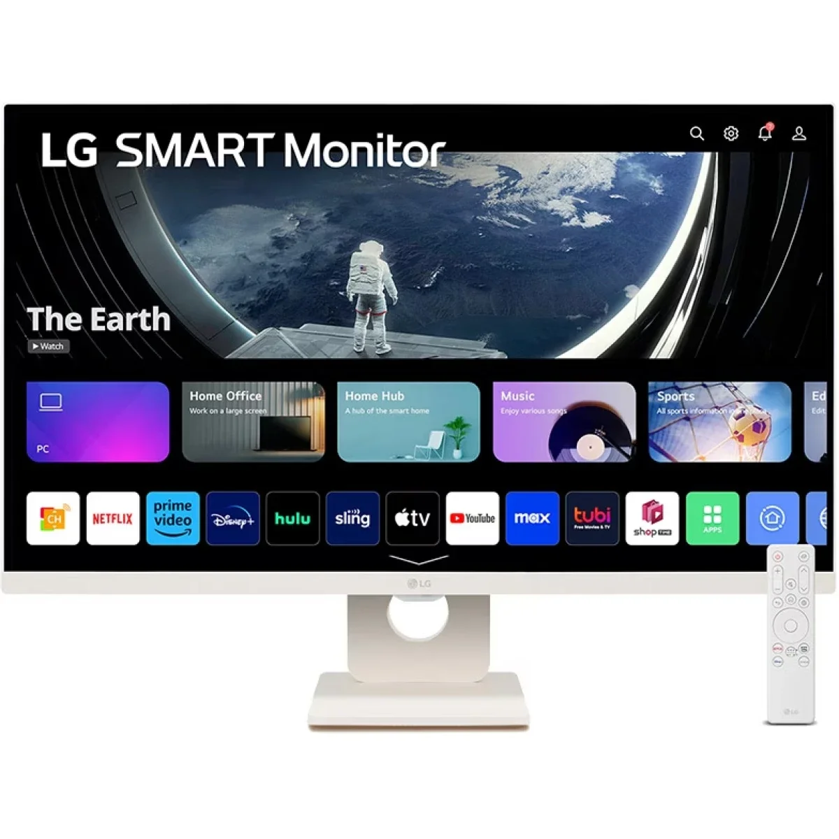 شاشة LG 25SR50F ذكية 25 إنش IPS بدقة Full HD مع webOS 23 وHDR10 وAirPlay 2 - أبيض