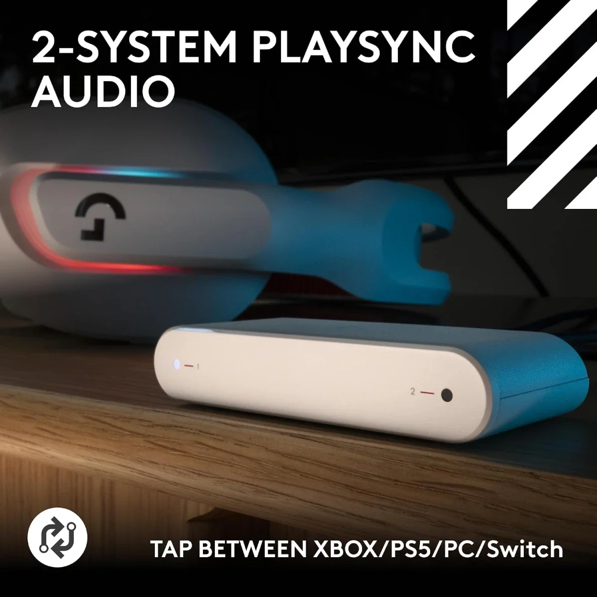 سماعة ألعاب لاسلكية Logitech ASTRO A20 X LIGHTSPEED باللون الأبيض - Image 2