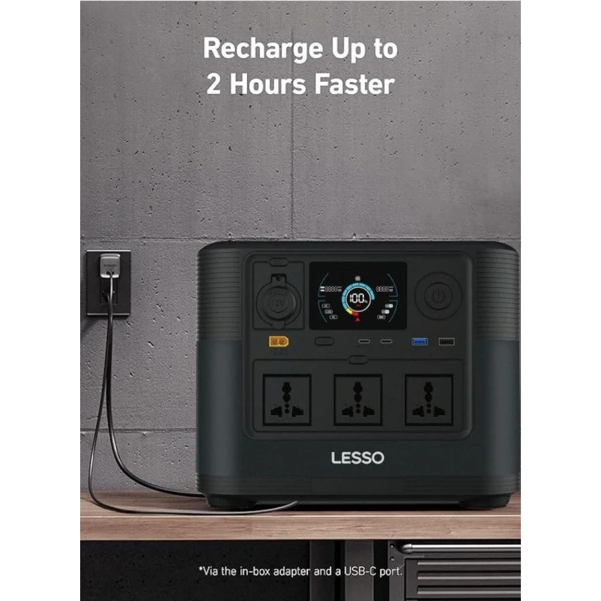 LESSO P10 Portable Power Station 1200W 1008Wh Black - Image 7