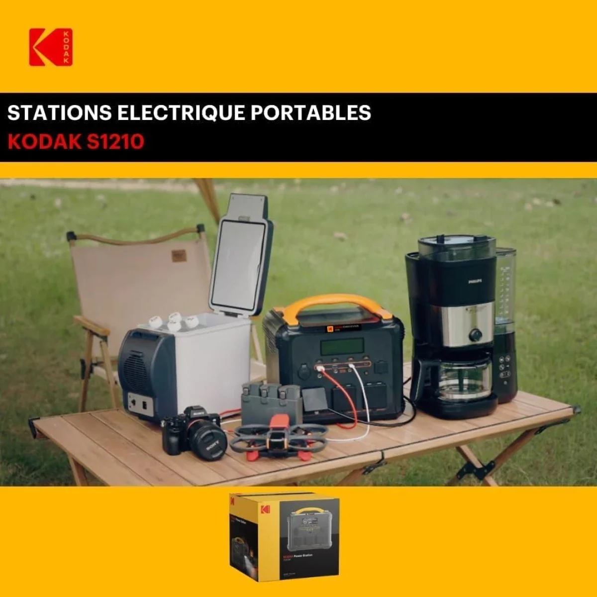 محطة طاقة محمولة Kodak S1210 بسعة 1102.5Wh وطاقة ذروة 2400W ومدخل شمسي 800W - Thumbnail 5