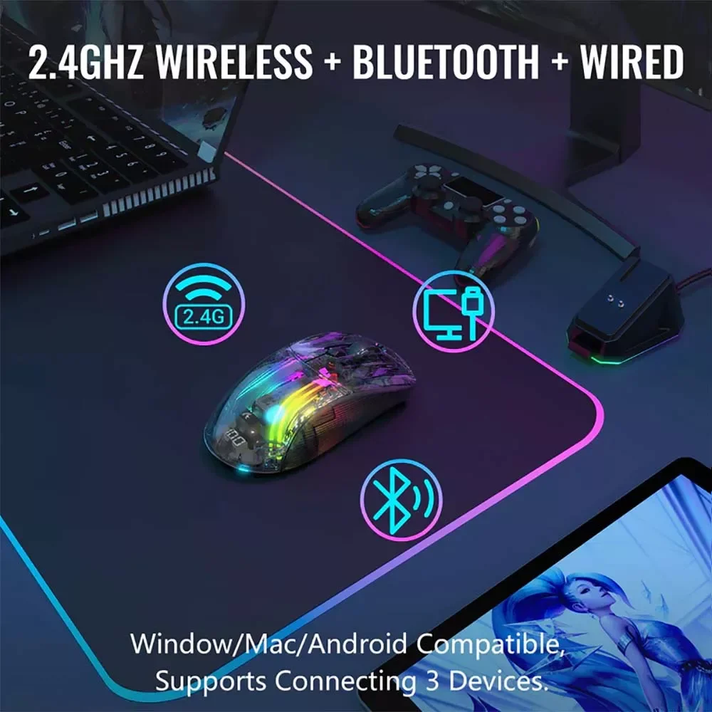 ATTACK SHARK X5 Wireless Gaming Mouse - White - Thumbnail 5