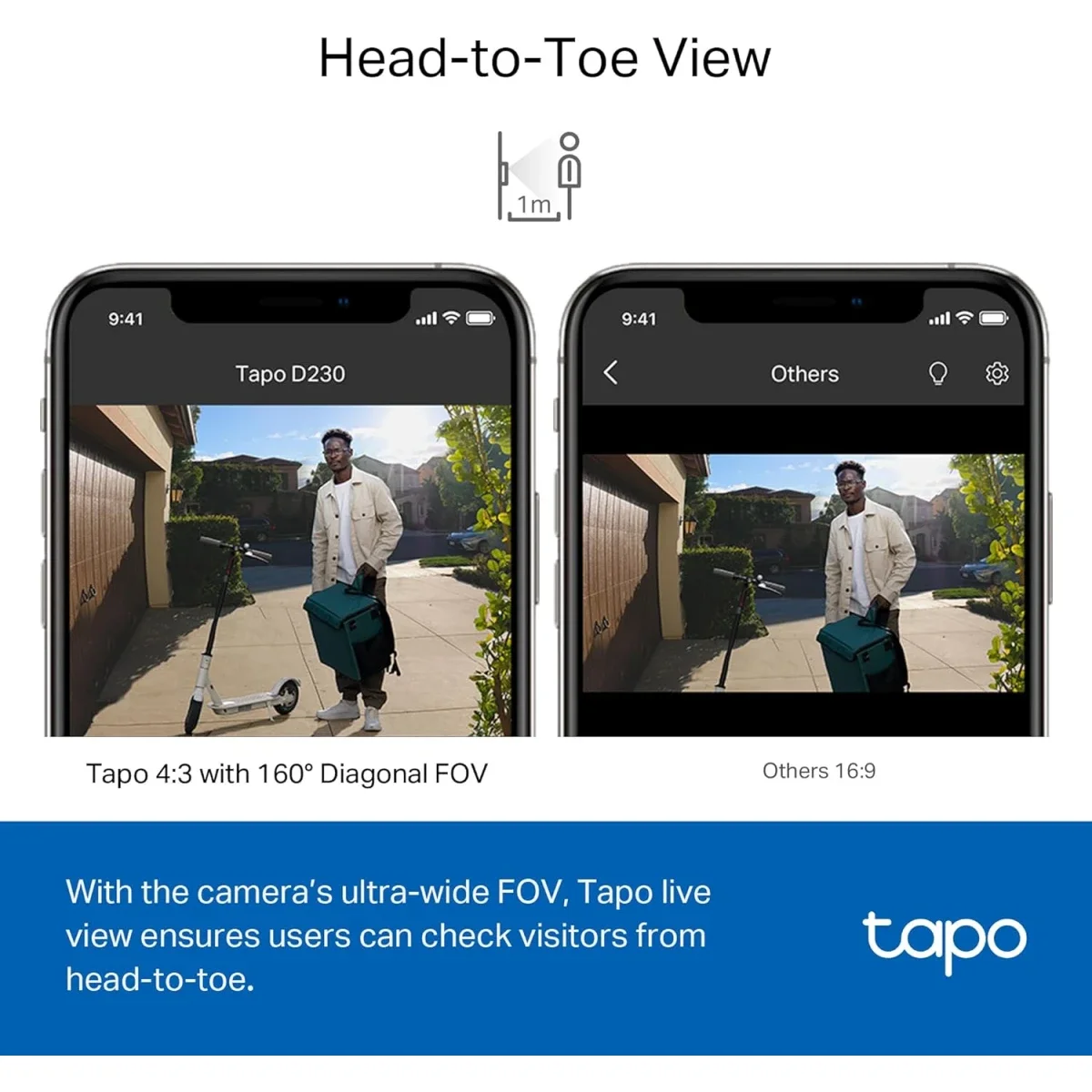 كاميرا جرس باب ذكية TP-LINK Tapo D230S1 مع جرس، 2K+ 5MP - Thumbnail 5