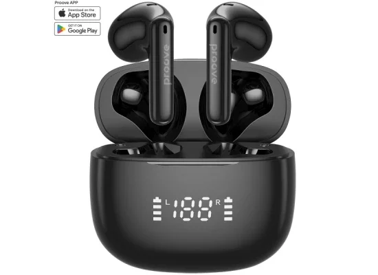 سماعات Proove 13095 Digital TWS لاسلكية مع شاشة LED وBluetooth 5.4 ومقاومة IPX4، أسود - Image 7