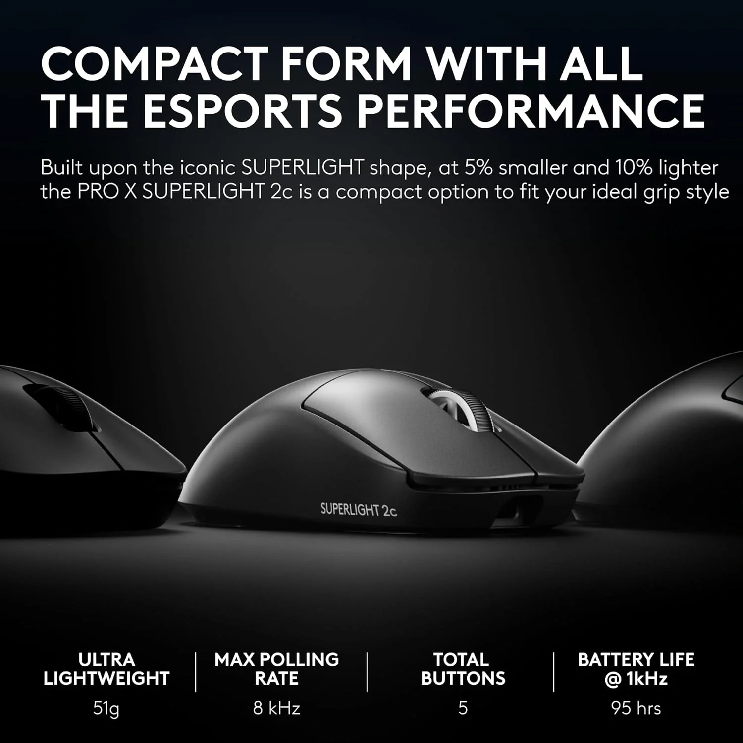 ماوس ألعاب Logitech PRO X SUPERLIGHT 2c لاسلكي LIGHTSPEED - أبيض - Image 5