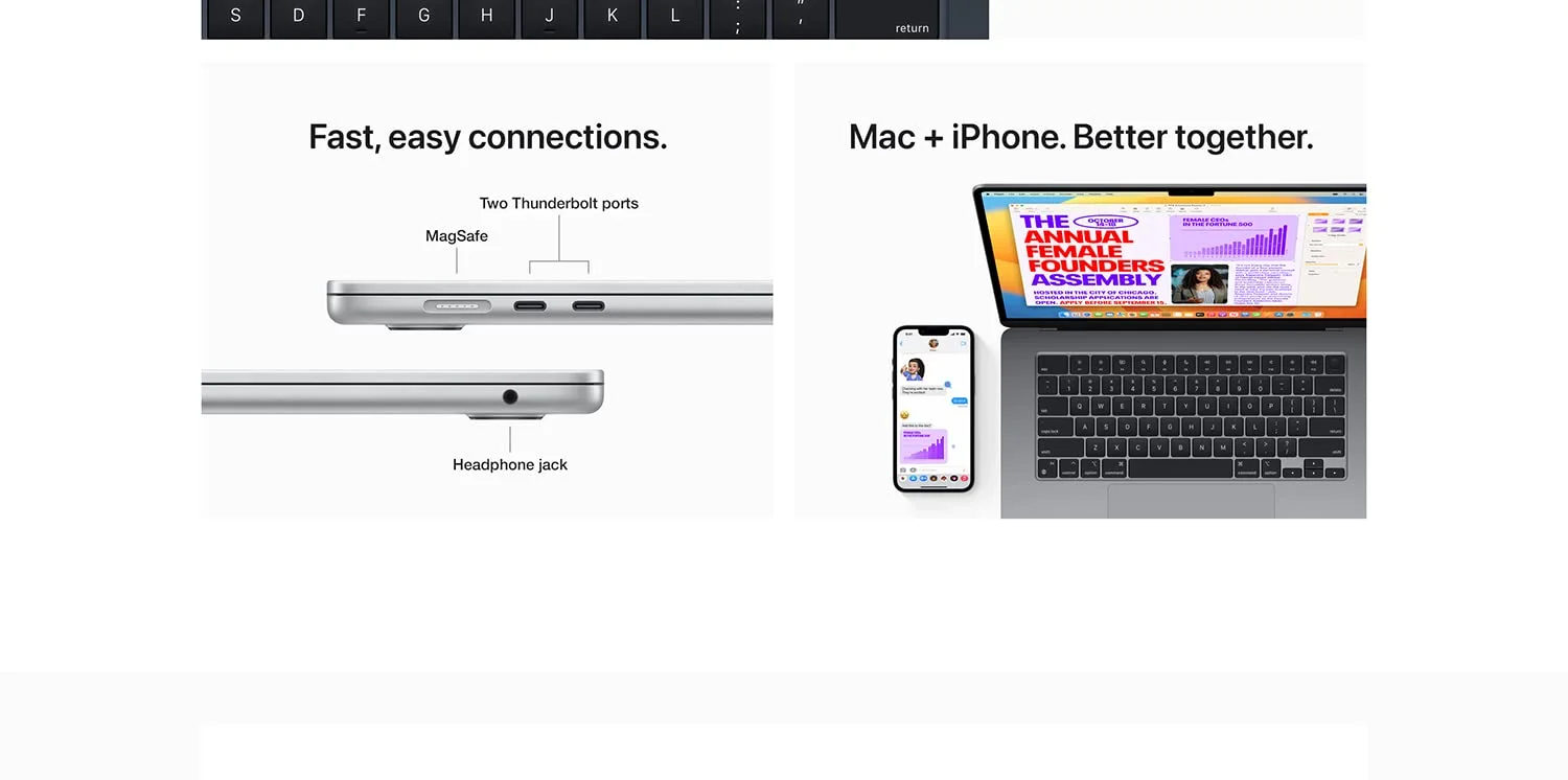 Apple MacBook Air 15 (2023) 15.3-inch M2 8-Core CPU 10-Core GPU 8GB RAM 256GB SSD Space Gray - Thumbnail 11