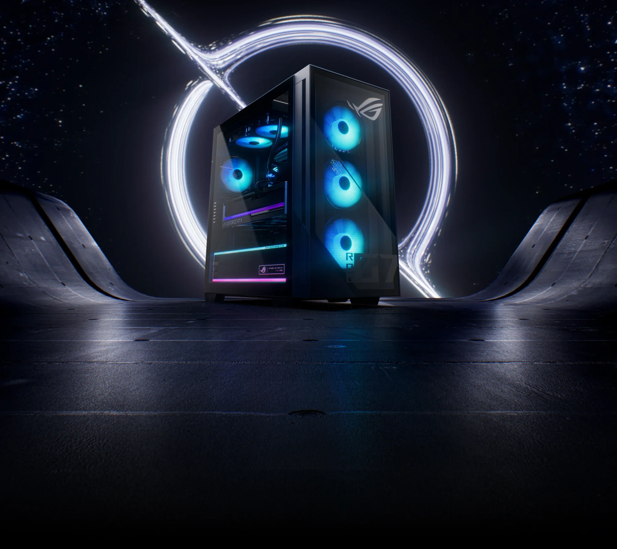 كمبيوتر ألعاب Asus ROG700 GM700TZ-R9800X133W بمعالج AMD Ryzen 7 9800X3D وكرت RTX 5070 Ti 16GB - Image 5