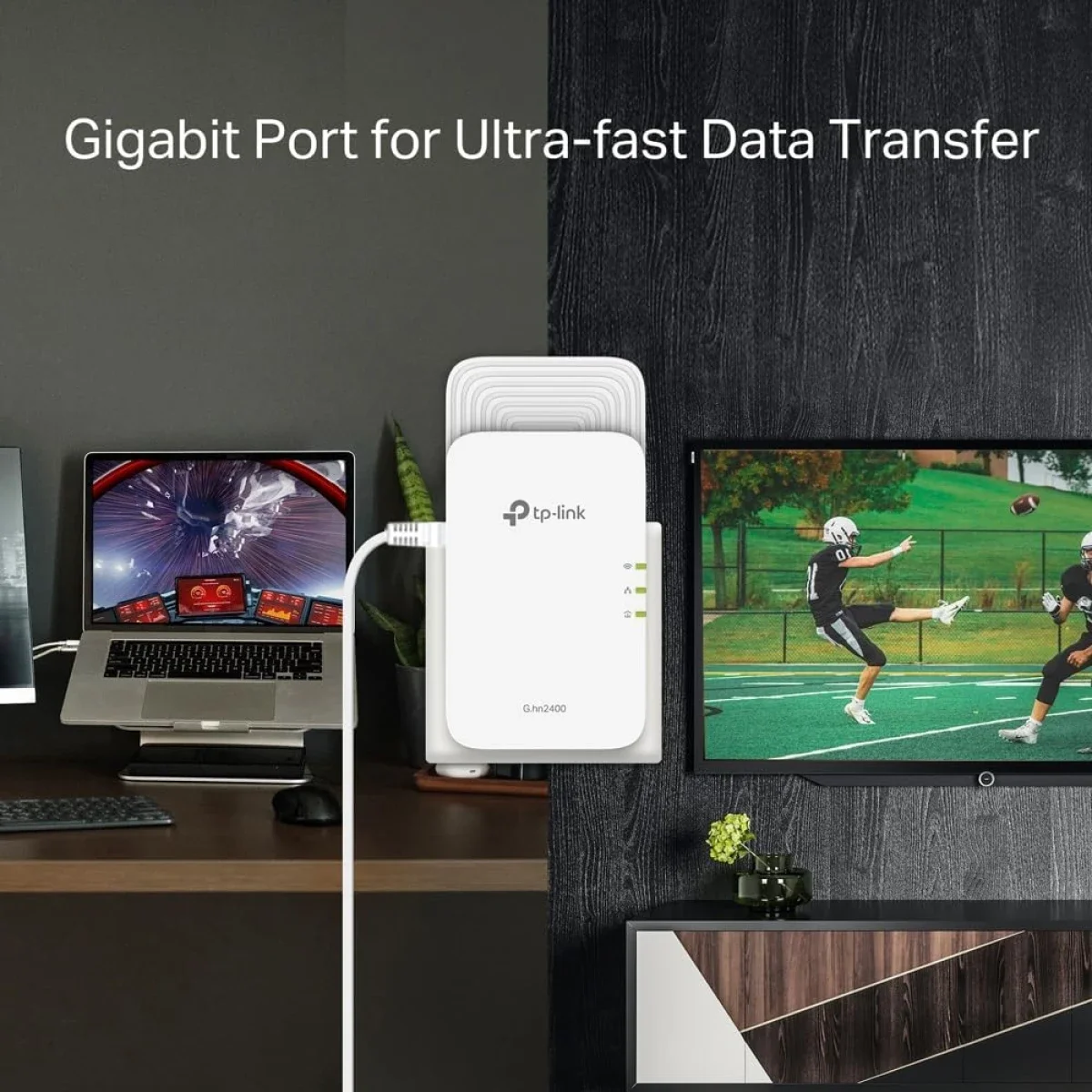 TP-LINK PGW2440 KIT G.hn2400 Powerline Adapter Kit with AX1800 Wi-Fi 6 and 3 Gigabit Ethernet Ports - Image 6