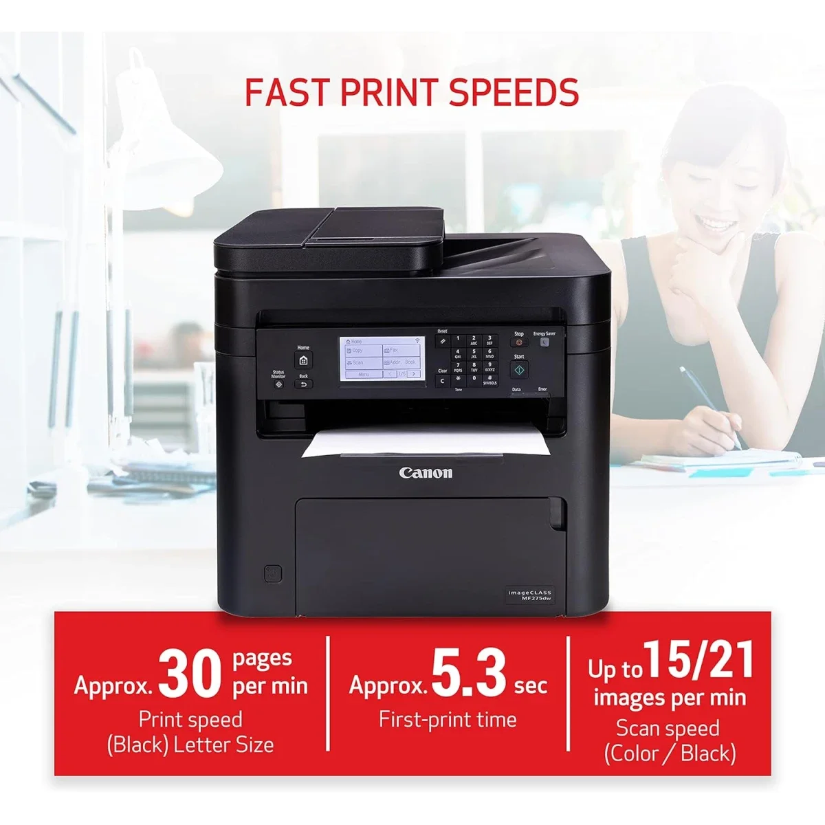 طابعة Canon i-SENSYS MF-275dw ليزر أحادية A4 لاسلكية مع طباعة على الوجهين 4 في 1 - Image 5