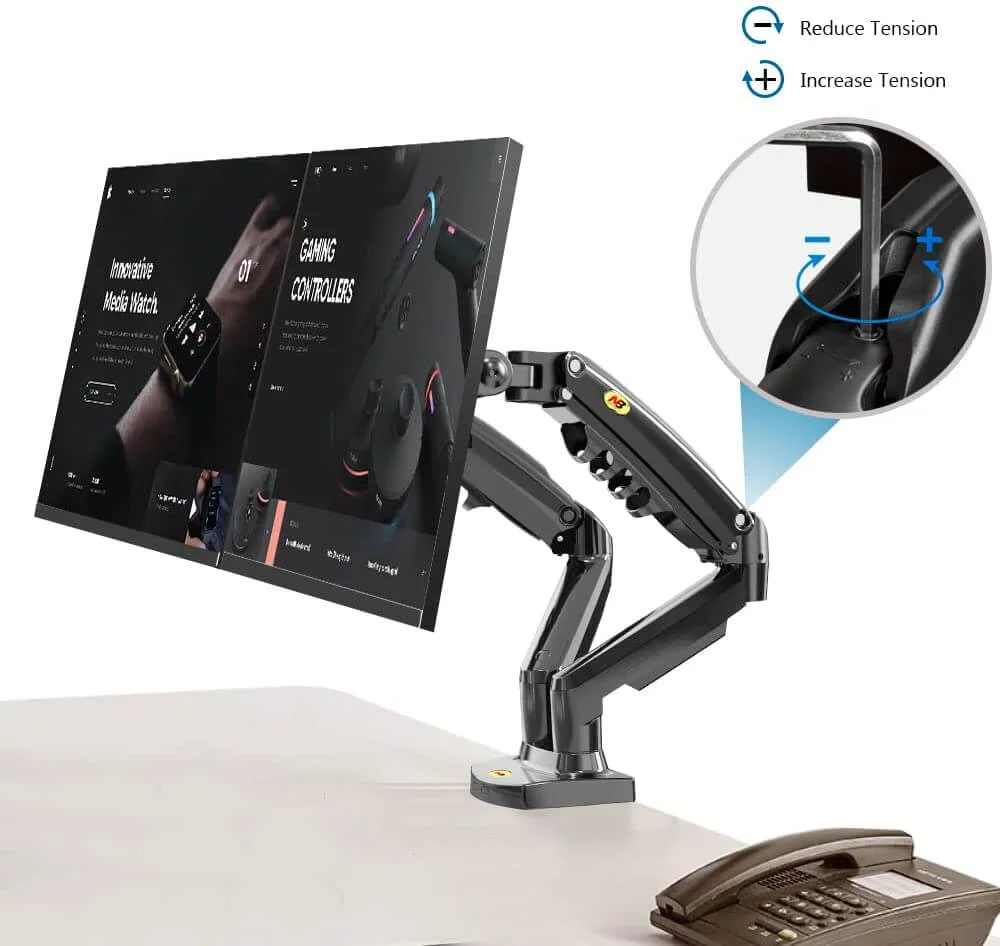 حامل مكتبي لشاشتين North Bayou F160 للشاشات مقاس 17-27 إنش - Image 6