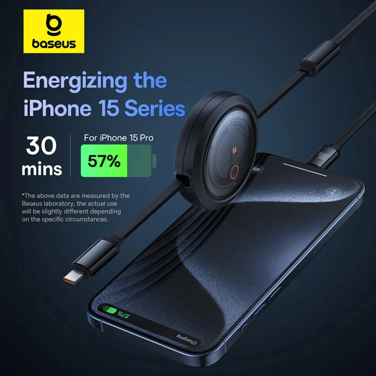 كابل شحن سريع Baseus Free2Draw Retractable Crystal قابل للسحب Type-C إلى Micro USB + Lightning + Type-C بقدرة 100W بطول 1.1m لون Cluster Black - Thumbnail 5