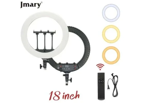 إضاءة حلقية Jmary FM-18R 18 إنش مع ريموت بدون حامل ثلاثي القوائم - Thumbnail 7