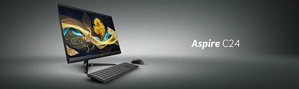 كمبيوتر الكل في واحد Acer Aspire C24-1700 24 إنش Intel Core i3-1215U رام 8GB سعة 512GB SSD أسود - Thumbnail 11