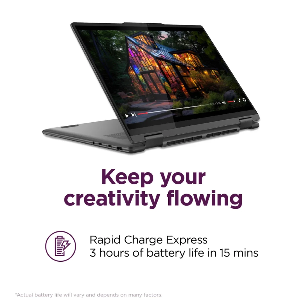 لابتوب Lenovo Yoga 7 16 2-in-1 2024 بمعالج Intel Core Ultra 7 i7-155U وذاكرة 16GB وتخزين 1TB SSD وشاشة لمس 16.0 إنش Storm Grey - Thumbnail 12