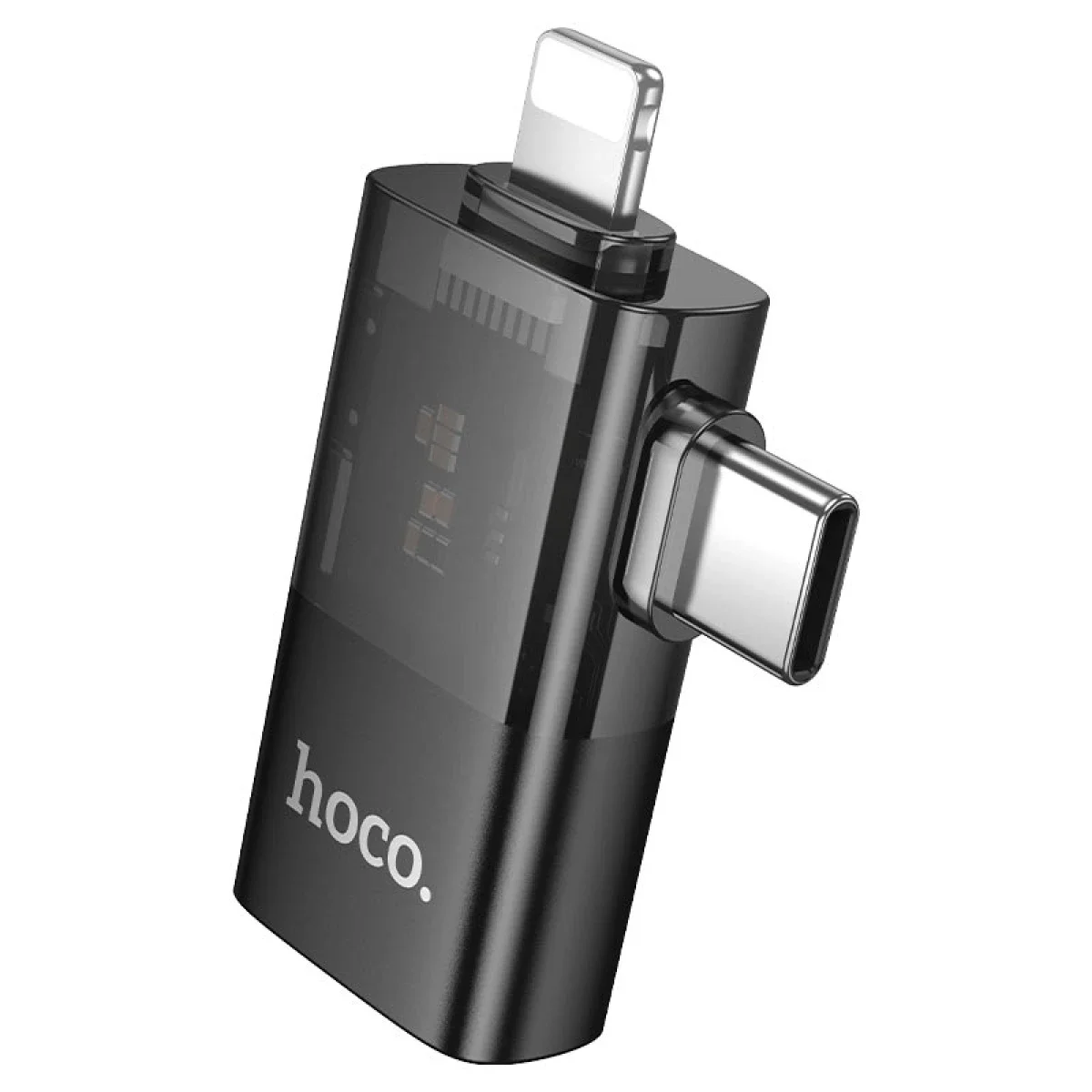 محول HOCO UA36E OTG 2 في 1 من Type-C/iP إلى USB-A بسرعة 480Mbps أسود - Image 3