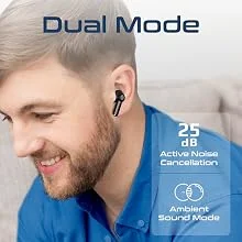 سماعات Promate ProPods لاسلكية بالكامل بتقنية ANC وبلوتوث 5.3 مع ميكروفون، تشغيل 25 ساعة، أسود - Thumbnail 10