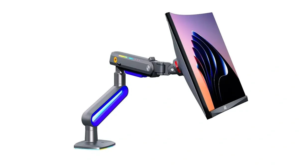 North Bayou G70 Gaming Monitor Arm Desk Mount for 22-inch to 60-inch Monitors with RGB - Thumbnail 6