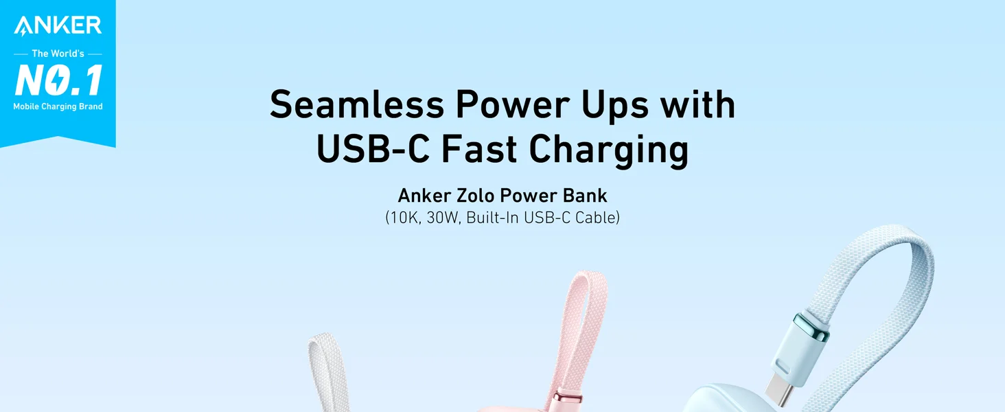 Anker A1688H31 Zolo 10,000mAh 30W USB-C Power Bank Blue - Thumbnail 6