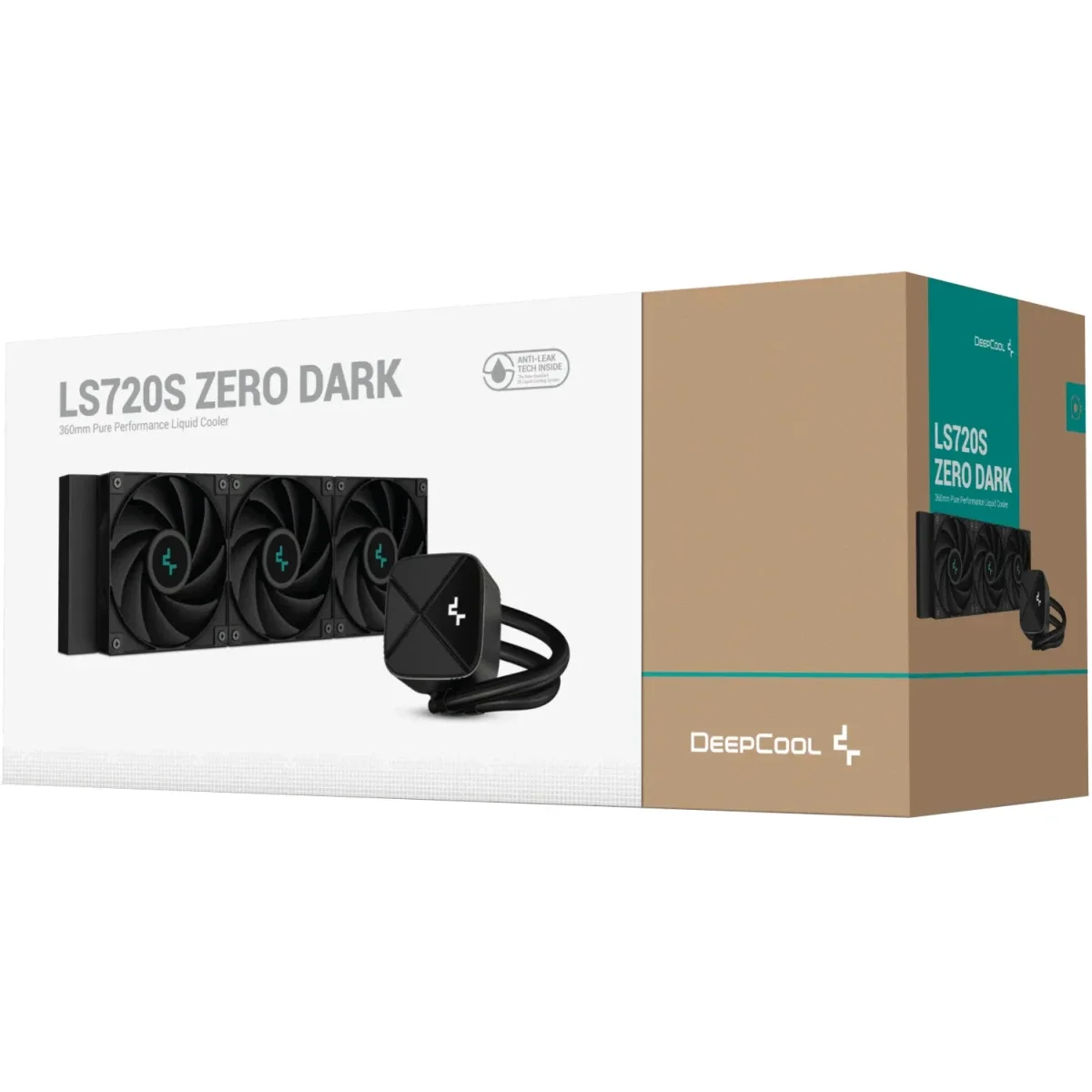 مبرد سائل للمعالج DeepCool LS720S ZERO DARK مقاس 360mm AIO بسرعة 3100RPM أسود - Image 1