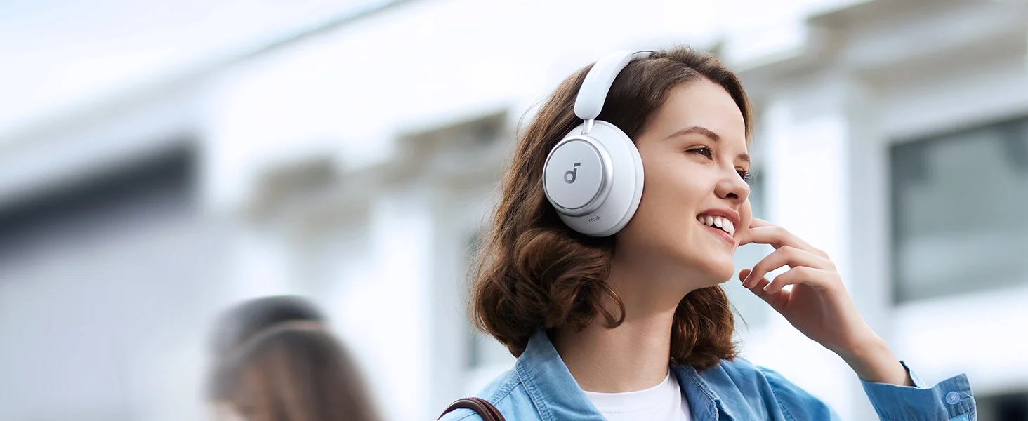 سماعات Anker Soundcore Space Q45 بعزل ضوضاء تكيفي ANC، تشغيل 50 ساعة، أبيض - Thumbnail 13